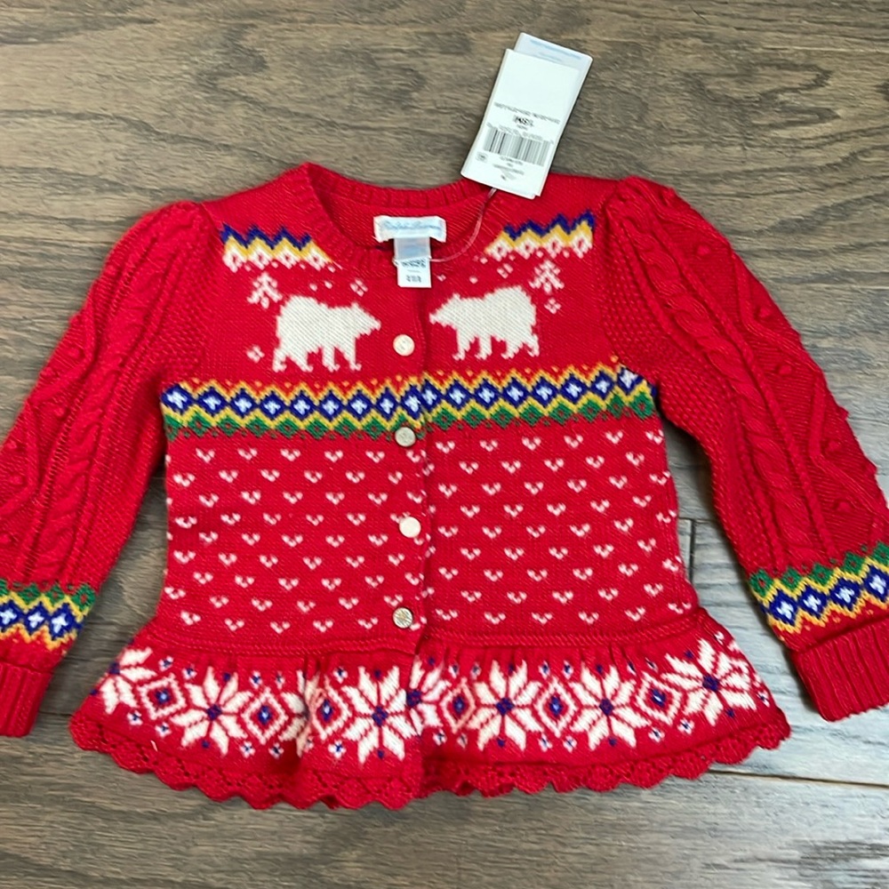 Ralph Lauren kids, knit button up cardigan, size 12-18 months
